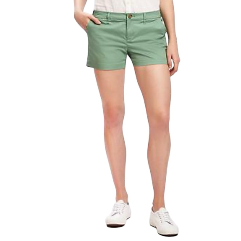 Old Navy Cuffed Shorts Women’s Size 16 Green Cotton Vacation Casual stretch prep